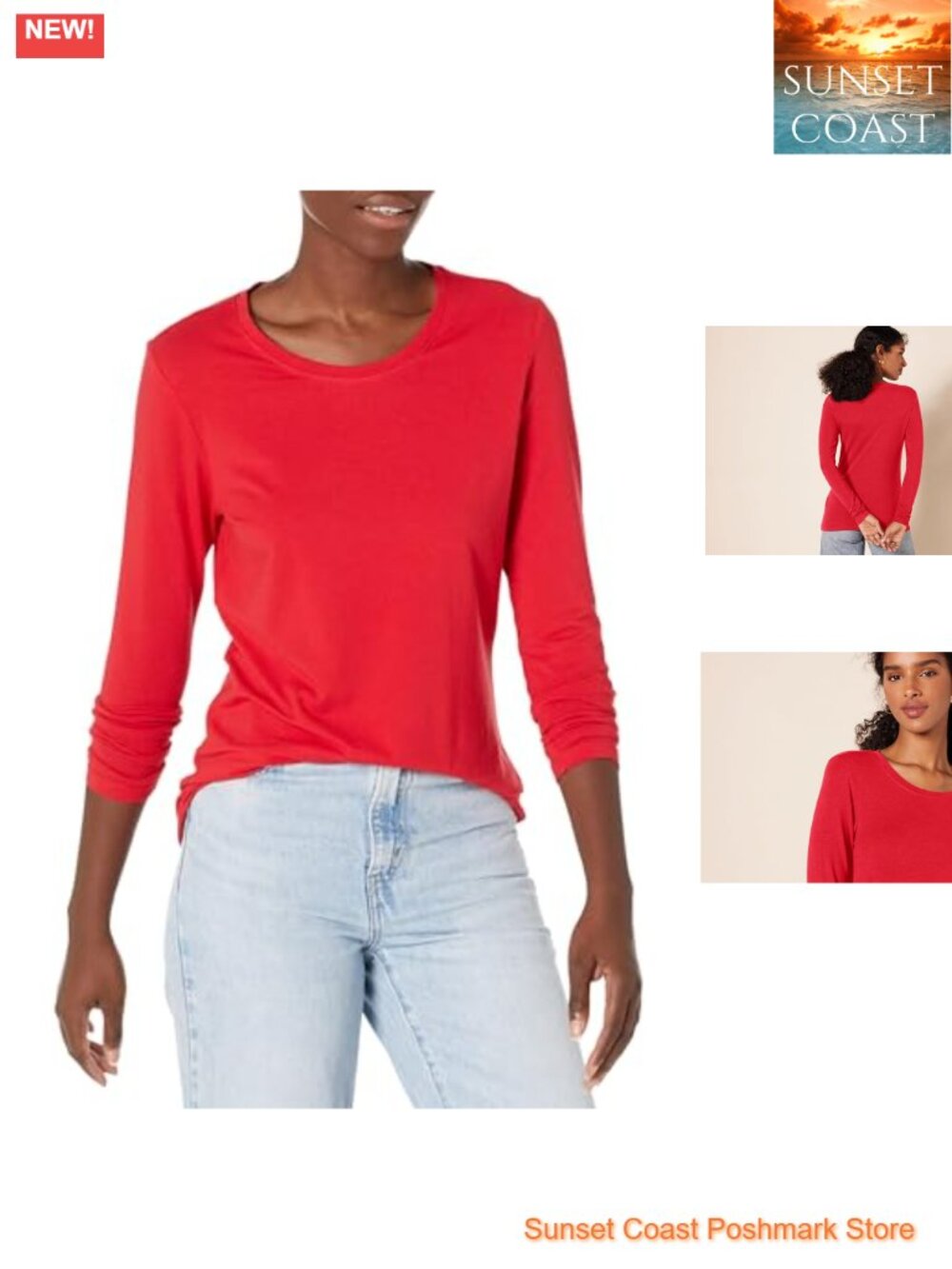 Women's Long Sleeve Crewneck T-Shirt Cotton Modal Regular Fit Casual Tee